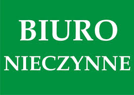 Nieczynne biuro Spółdzielni w dniu 02 maja 2025r.